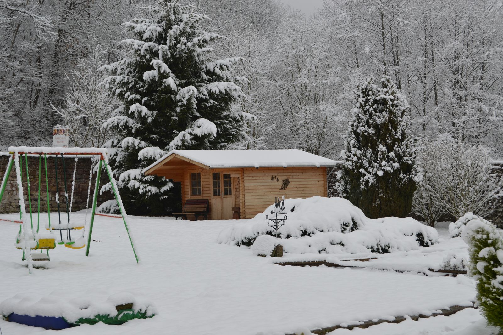 Jardin sous la neige