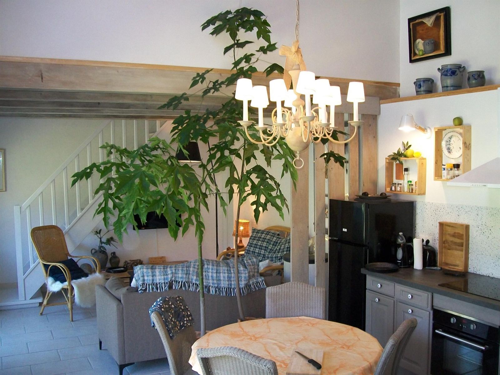 Cuisine ouverte sur le salon